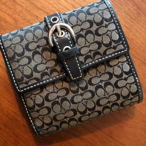 Coach Signature wallet with leather trim